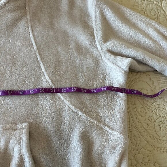 Oversized comfy teddy velvet hoodie cream off white women's L - Picture 8 of 10